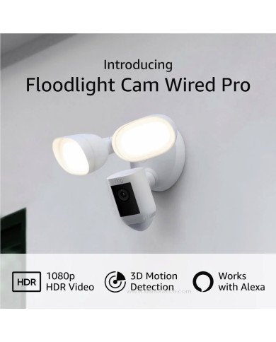 Ring Floodlight Camera Wired Pro (White)