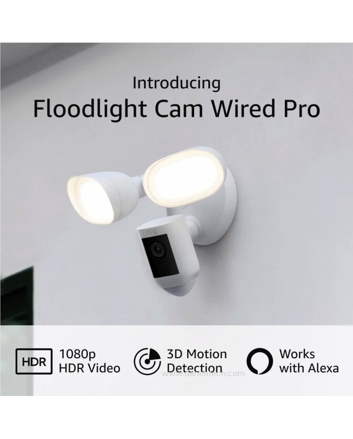 Ring Floodlight Camera Wired Pro (White)