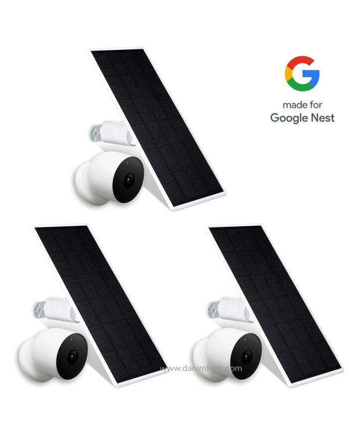 Google Nest Cam (Battery) + Wasserstein Solar Panel Bundle 3-Pack,