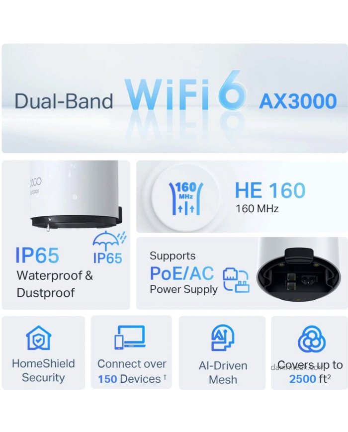 Deco AX3000  Indoor Whole Home Mesh WiFi 6