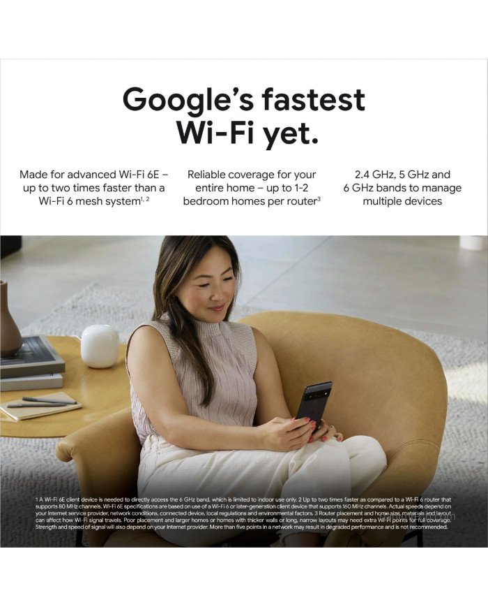 Google Nest Wifi Pro Home Mesh Wi-Fi 6E Router
