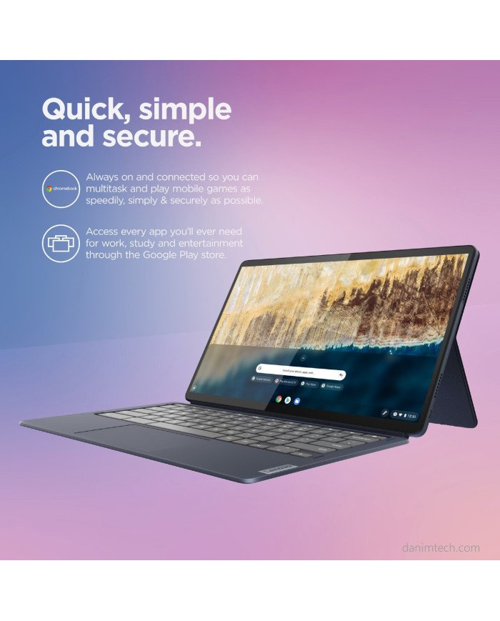 Lenovo Ideapad Duet 5 Chromebook 13.3" FHD OLED Touchscreen, (Abey Blue)
