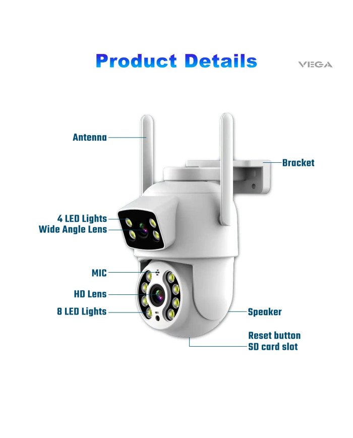 Vega Smart Security  Flood Light Camera Outdoor