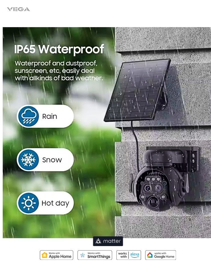 Vega 6MP 2K Smart Outdoor Camera Waterproof AI